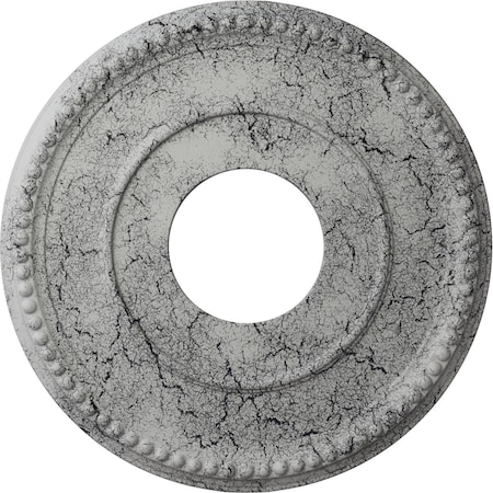 Ekena Millwork Bradford Medallion (Canopies up to 6 5/8"), 12 1/2"OD x 3 7/8"ID x 3/4"P, Ultra Pure White Crackle CM12BRUWC
